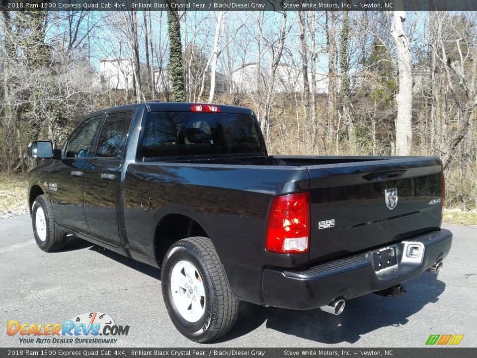 2018 Ram 1500 Express Quad Cab 4x4 Brilliant Black Crystal Pearl / Black/Diesel Gray Photo #9