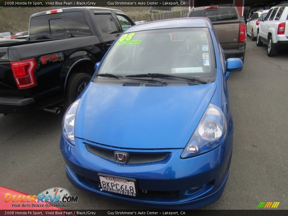 2008 Honda Fit Sport Vivid Blue Pearl / Black/Grey Photo #4