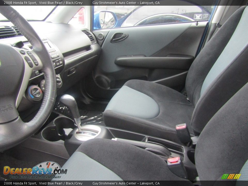 2008 Honda Fit Sport Vivid Blue Pearl / Black/Grey Photo #10