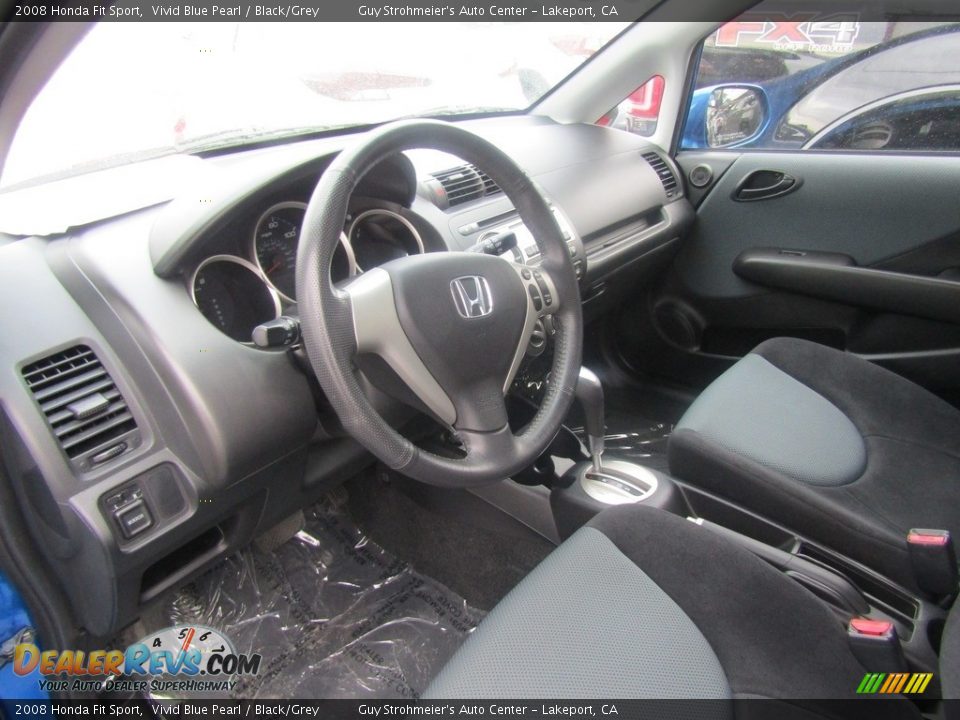 2008 Honda Fit Sport Vivid Blue Pearl / Black/Grey Photo #11