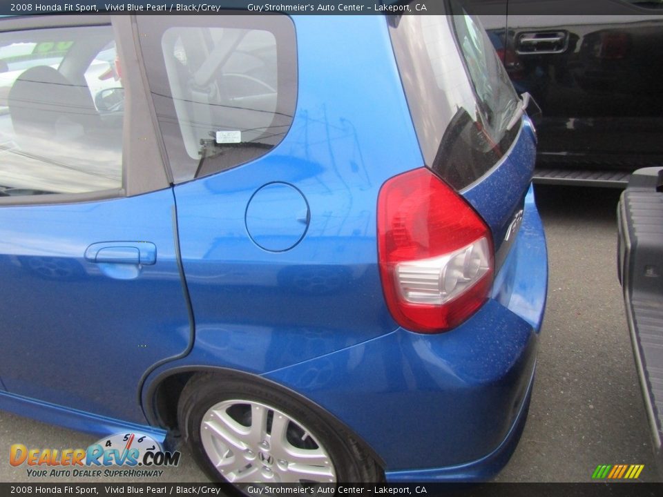 2008 Honda Fit Sport Vivid Blue Pearl / Black/Grey Photo #13