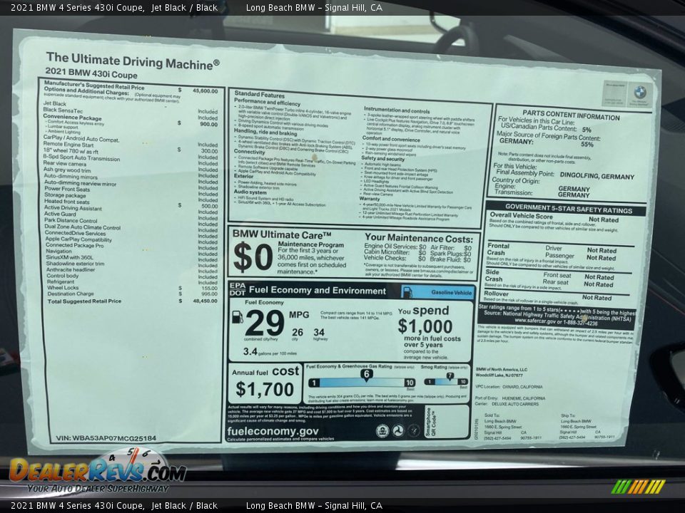 2021 BMW 4 Series 430i Coupe Jet Black / Black Photo #20