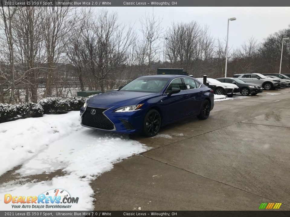 2021 Lexus ES 350 F Sport Ultrasonic Blue Mica 2.0 / White Photo #1