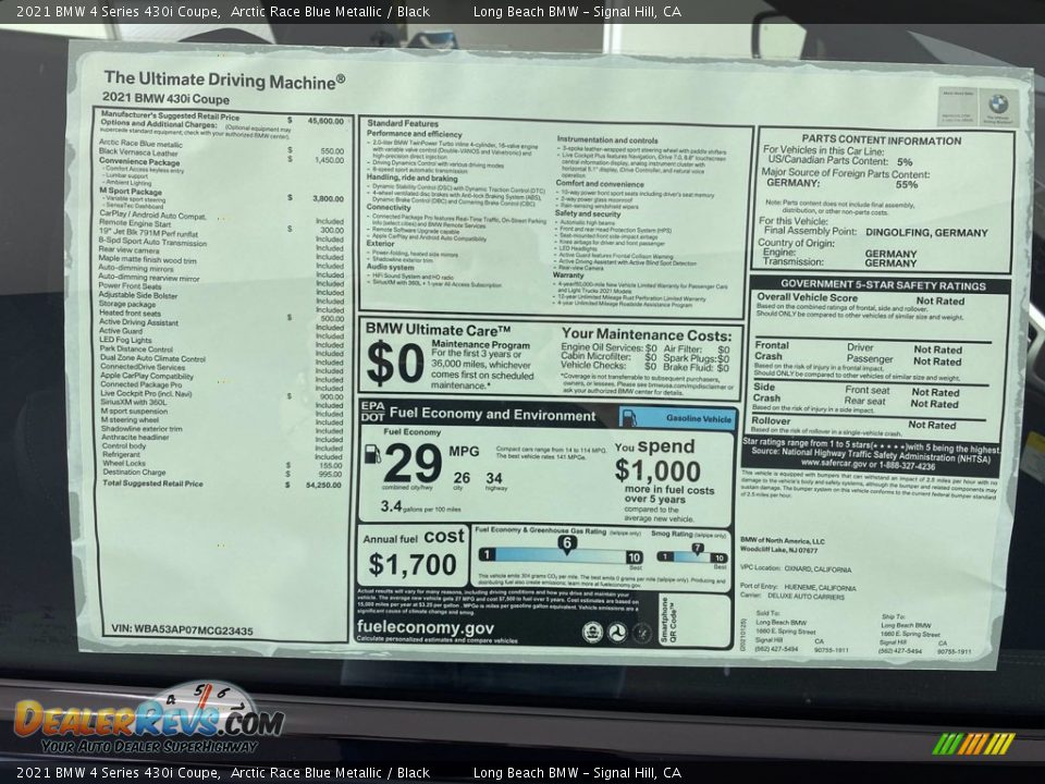 2021 BMW 4 Series 430i Coupe Arctic Race Blue Metallic / Black Photo #19