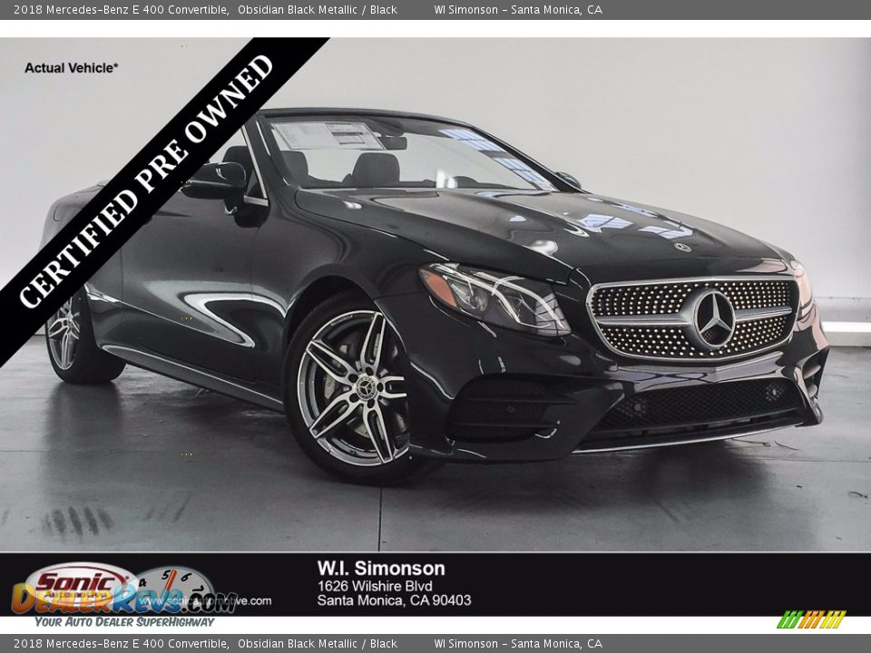 2018 Mercedes-Benz E 400 Convertible Obsidian Black Metallic / Black Photo #1