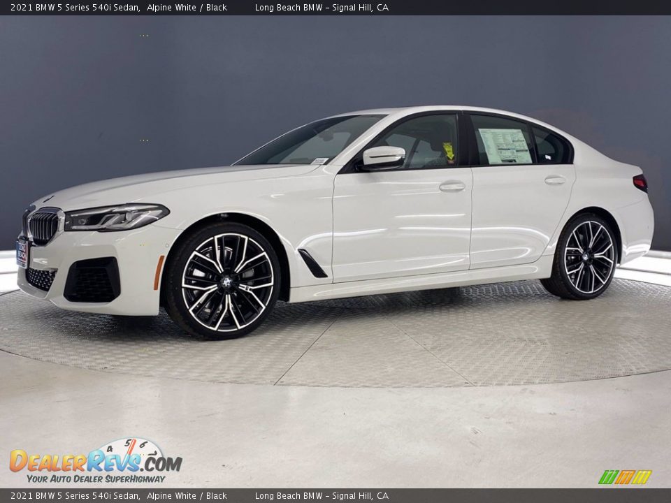 2021 BMW 5 Series 540i Sedan Alpine White / Black Photo #6