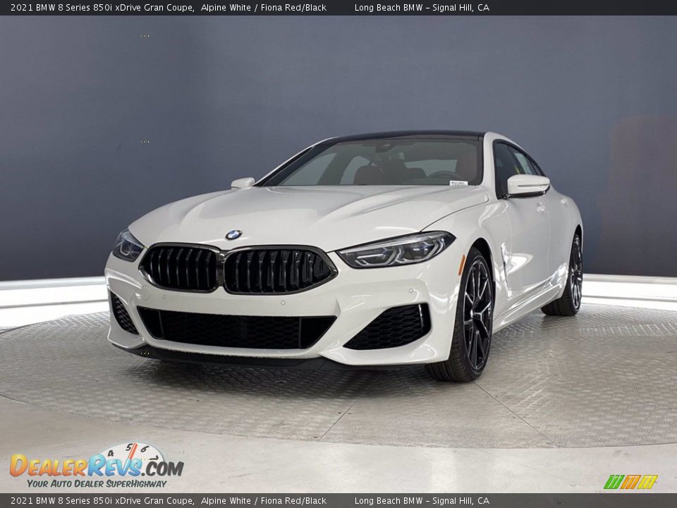 2021 BMW 8 Series 850i xDrive Gran Coupe Alpine White / Fiona Red/Black Photo #5