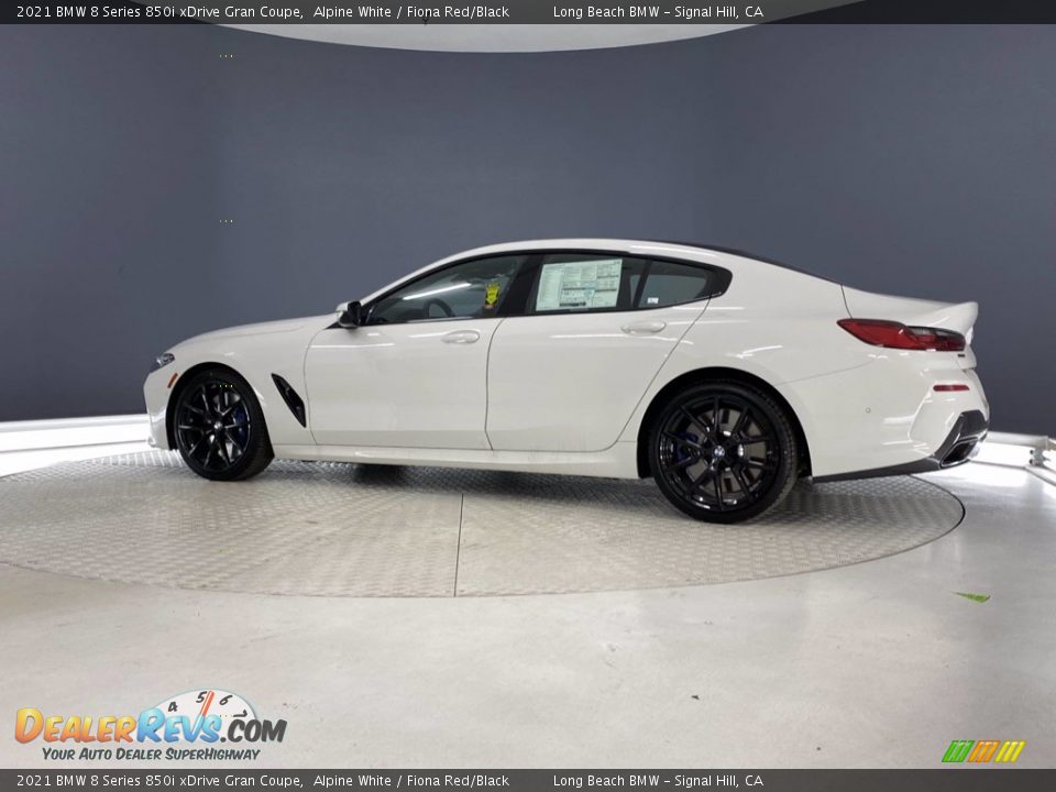 2021 BMW 8 Series 850i xDrive Gran Coupe Alpine White / Fiona Red/Black Photo #9