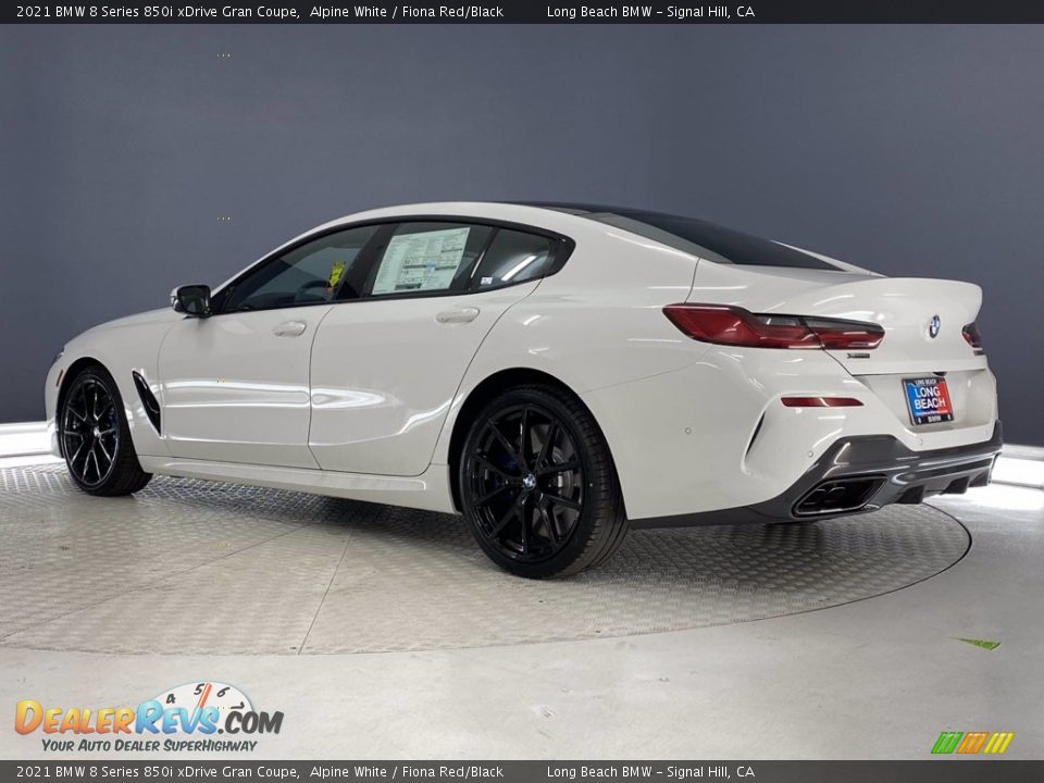 2021 BMW 8 Series 850i xDrive Gran Coupe Alpine White / Fiona Red/Black Photo #10