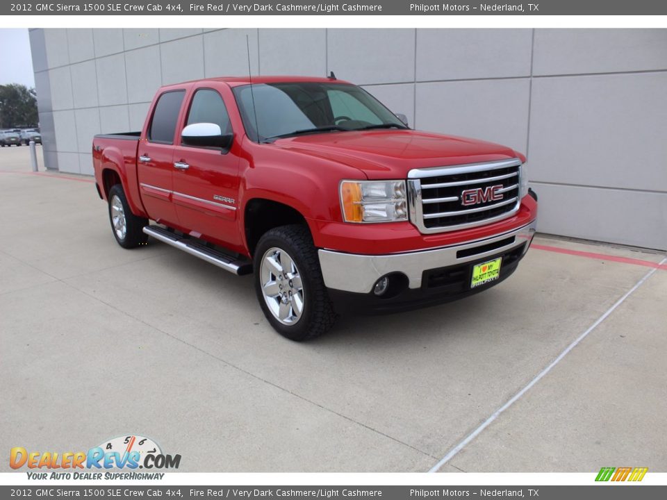 2012 GMC Sierra 1500 SLE Crew Cab 4x4 Fire Red / Very Dark Cashmere/Light Cashmere Photo #2