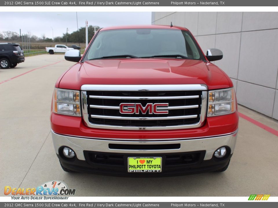 2012 GMC Sierra 1500 SLE Crew Cab 4x4 Fire Red / Very Dark Cashmere/Light Cashmere Photo #3