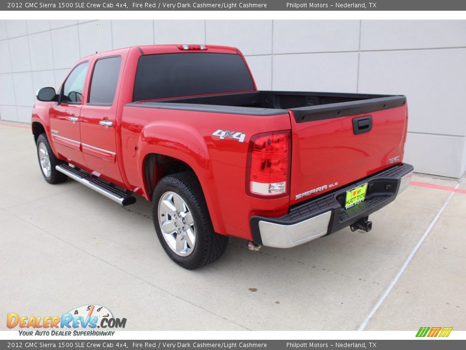 2012 GMC Sierra 1500 SLE Crew Cab 4x4 Fire Red / Very Dark Cashmere/Light Cashmere Photo #6