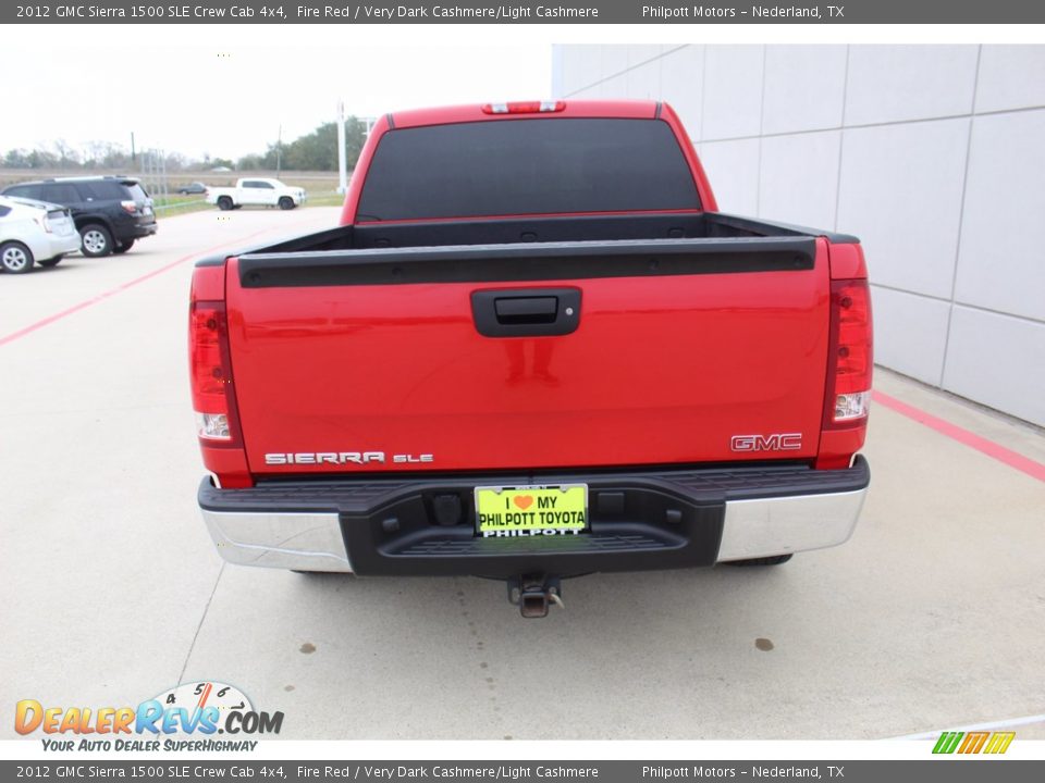 2012 GMC Sierra 1500 SLE Crew Cab 4x4 Fire Red / Very Dark Cashmere/Light Cashmere Photo #7
