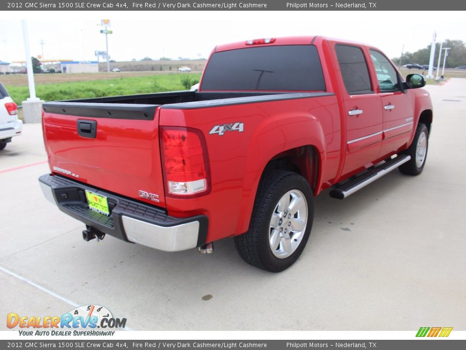 2012 GMC Sierra 1500 SLE Crew Cab 4x4 Fire Red / Very Dark Cashmere/Light Cashmere Photo #8