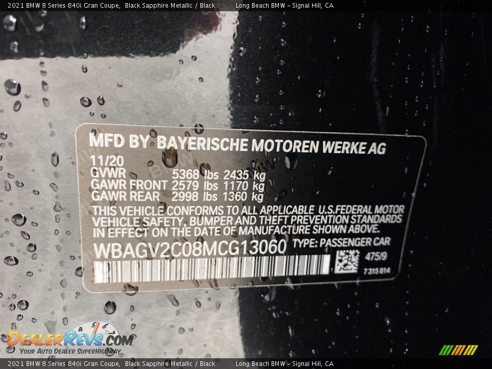 2021 BMW 8 Series 840i Gran Coupe Black Sapphire Metallic / Black Photo #28