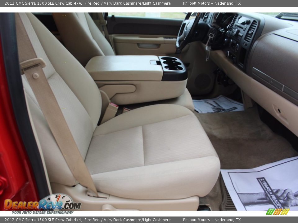 2012 GMC Sierra 1500 SLE Crew Cab 4x4 Fire Red / Very Dark Cashmere/Light Cashmere Photo #24