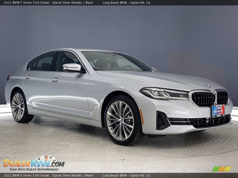 2021 BMW 5 Series 530i Sedan Glacier Silver Metallic / Black Photo #1