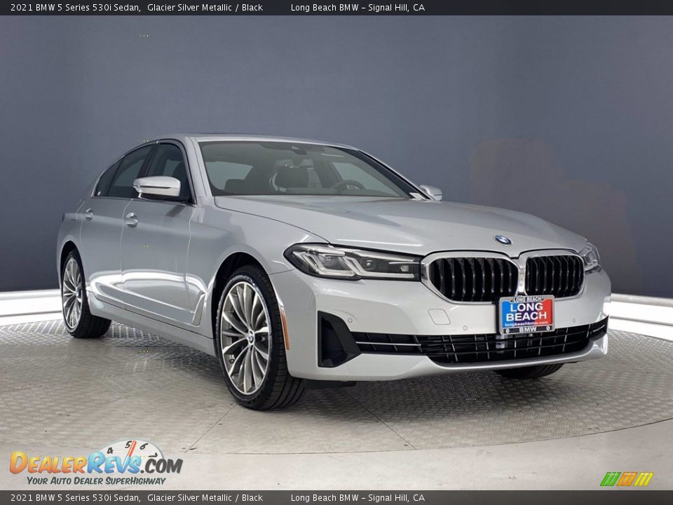 2021 BMW 5 Series 530i Sedan Glacier Silver Metallic / Black Photo #4