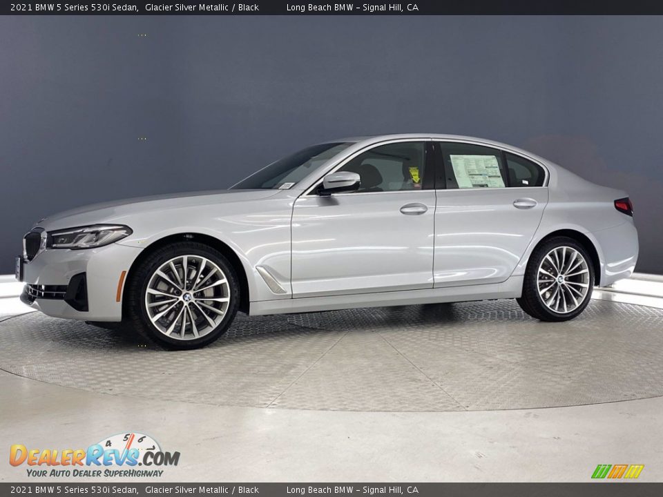 2021 BMW 5 Series 530i Sedan Glacier Silver Metallic / Black Photo #7