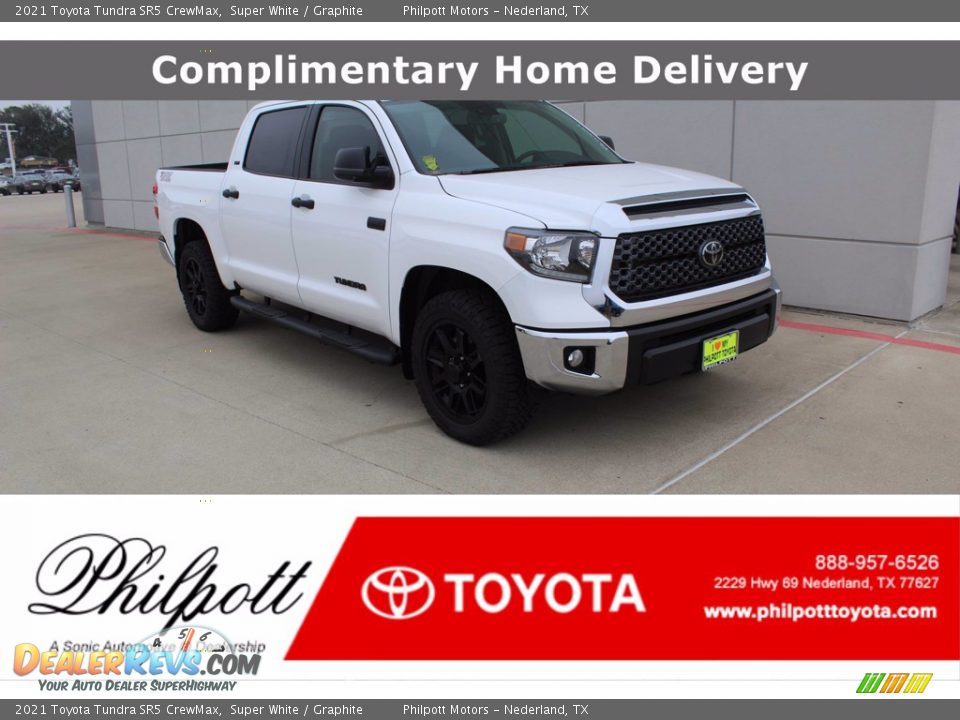 2021 Toyota Tundra SR5 CrewMax Super White / Graphite Photo #1