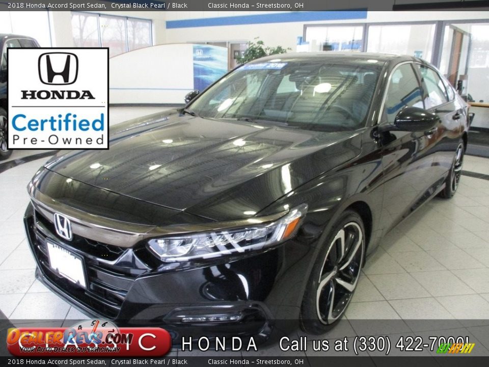 2018 Honda Accord Sport Sedan Crystal Black Pearl / Black Photo #1