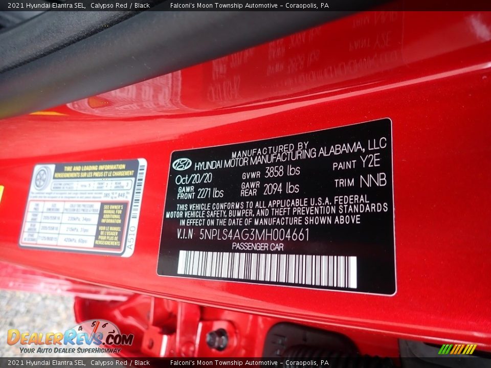 2021 Hyundai Elantra SEL Calypso Red / Black Photo #11