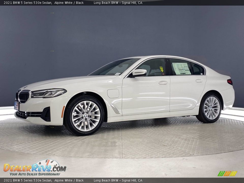 2021 BMW 5 Series 530e Sedan Alpine White / Black Photo #6