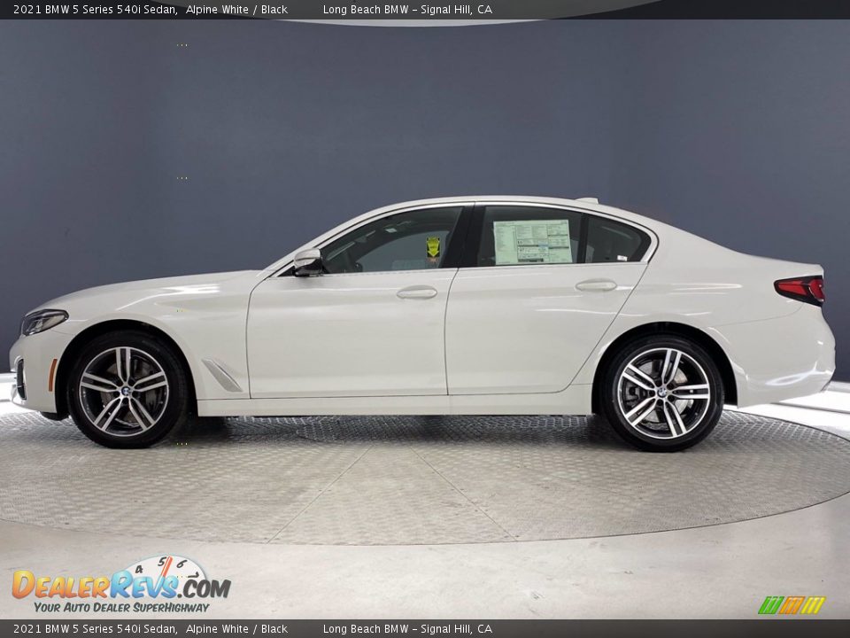 2021 BMW 5 Series 540i Sedan Alpine White / Black Photo #7