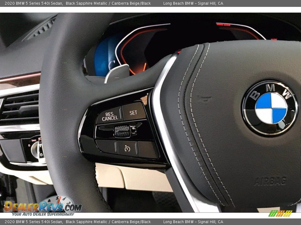 2020 BMW 5 Series 540i Sedan Black Sapphire Metallic / Canberra Beige/Black Photo #18