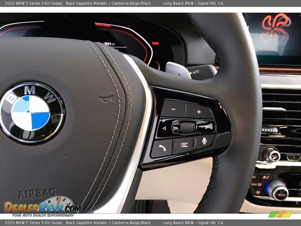 2020 BMW 5 Series 540i Sedan Black Sapphire Metallic / Canberra Beige/Black Photo #19