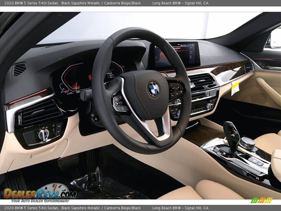2020 BMW 5 Series 540i Sedan Black Sapphire Metallic / Canberra Beige/Black Photo #21