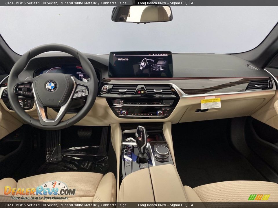 2021 BMW 5 Series 530i Sedan Mineral White Metallic / Canberra Beige Photo #2