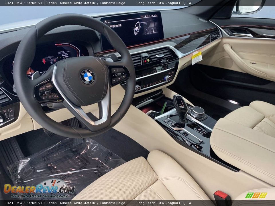 Canberra Beige Interior - 2021 BMW 5 Series 530i Sedan Photo #3