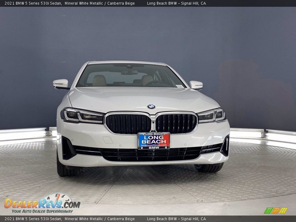 2021 BMW 5 Series 530i Sedan Mineral White Metallic / Canberra Beige Photo #4