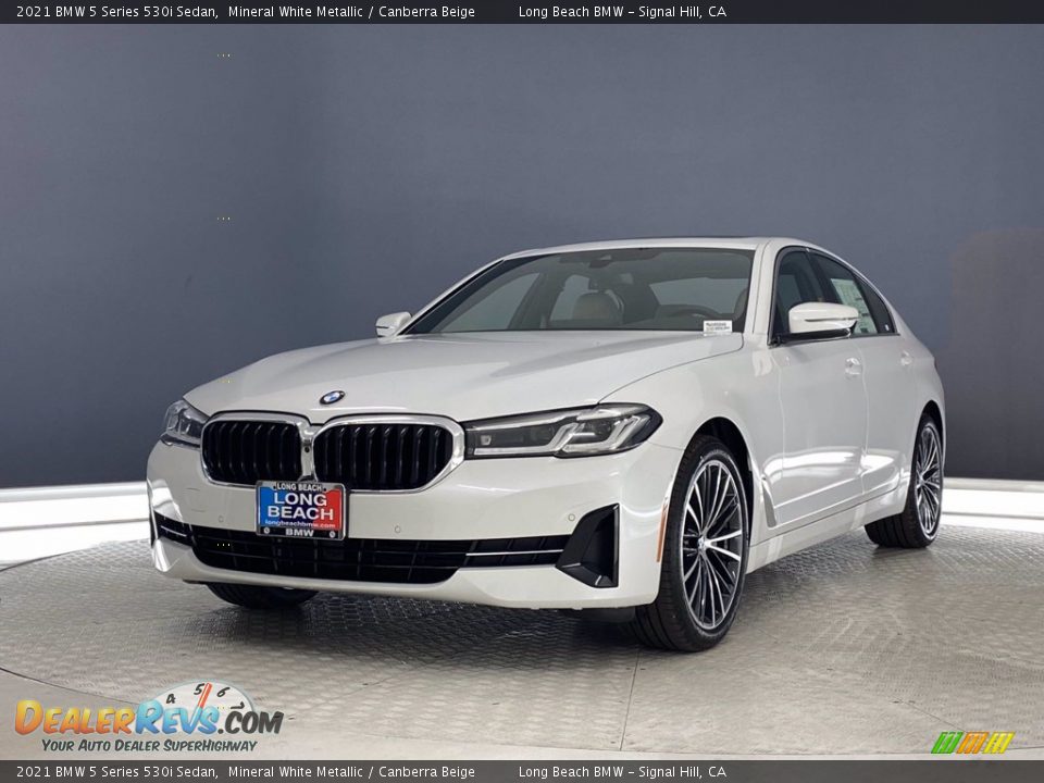 2021 BMW 5 Series 530i Sedan Mineral White Metallic / Canberra Beige Photo #5