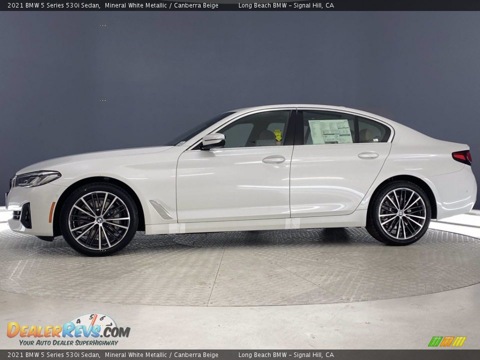 2021 BMW 5 Series 530i Sedan Mineral White Metallic / Canberra Beige Photo #7