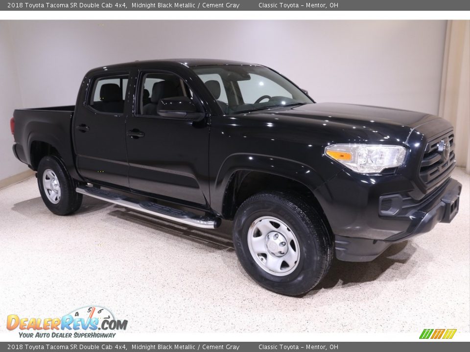 2018 Toyota Tacoma SR Double Cab 4x4 Midnight Black Metallic / Cement Gray Photo #1