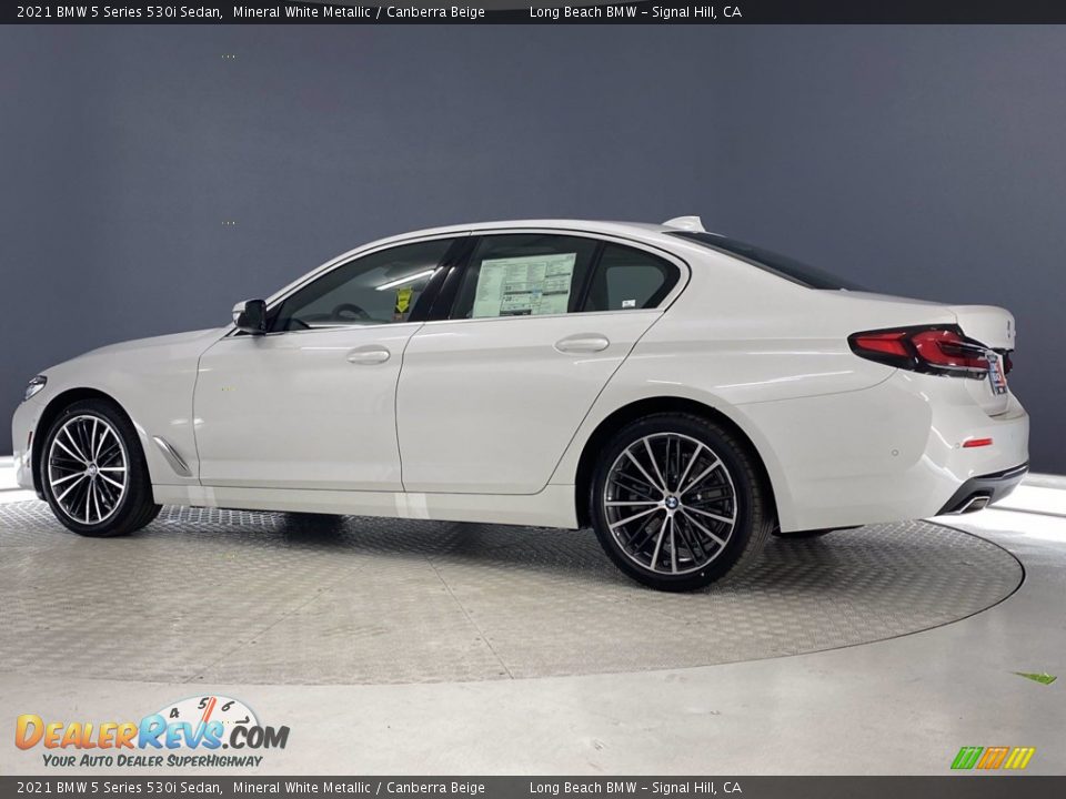 2021 BMW 5 Series 530i Sedan Mineral White Metallic / Canberra Beige Photo #8