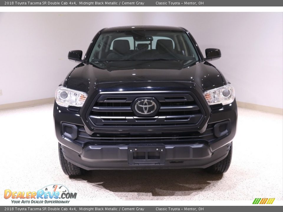 2018 Toyota Tacoma SR Double Cab 4x4 Midnight Black Metallic / Cement Gray Photo #2
