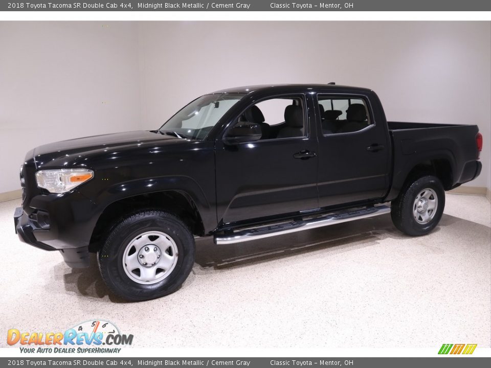 2018 Toyota Tacoma SR Double Cab 4x4 Midnight Black Metallic / Cement Gray Photo #3