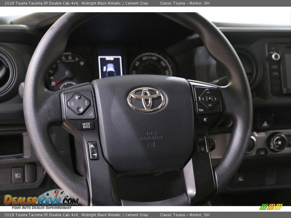 2018 Toyota Tacoma SR Double Cab 4x4 Midnight Black Metallic / Cement Gray Photo #7