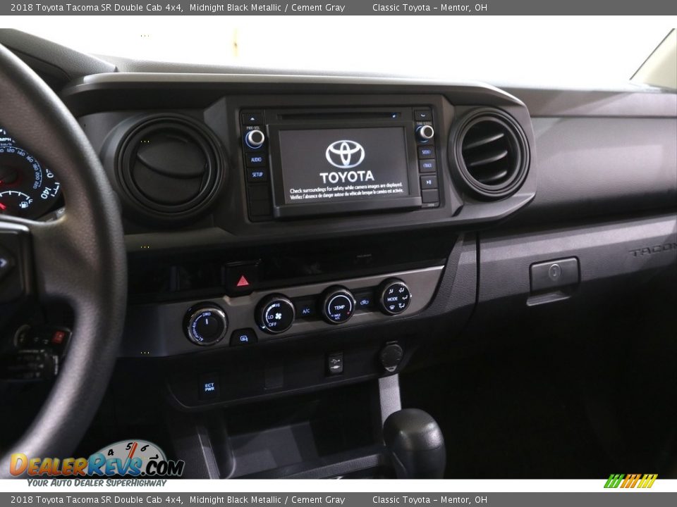 2018 Toyota Tacoma SR Double Cab 4x4 Midnight Black Metallic / Cement Gray Photo #9