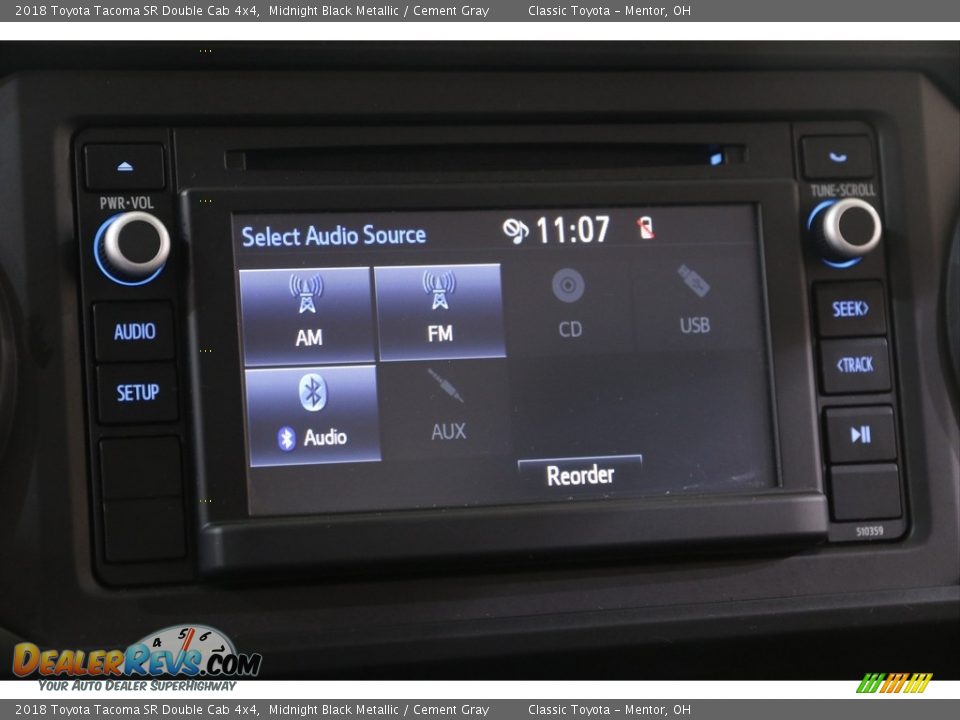 2018 Toyota Tacoma SR Double Cab 4x4 Midnight Black Metallic / Cement Gray Photo #11