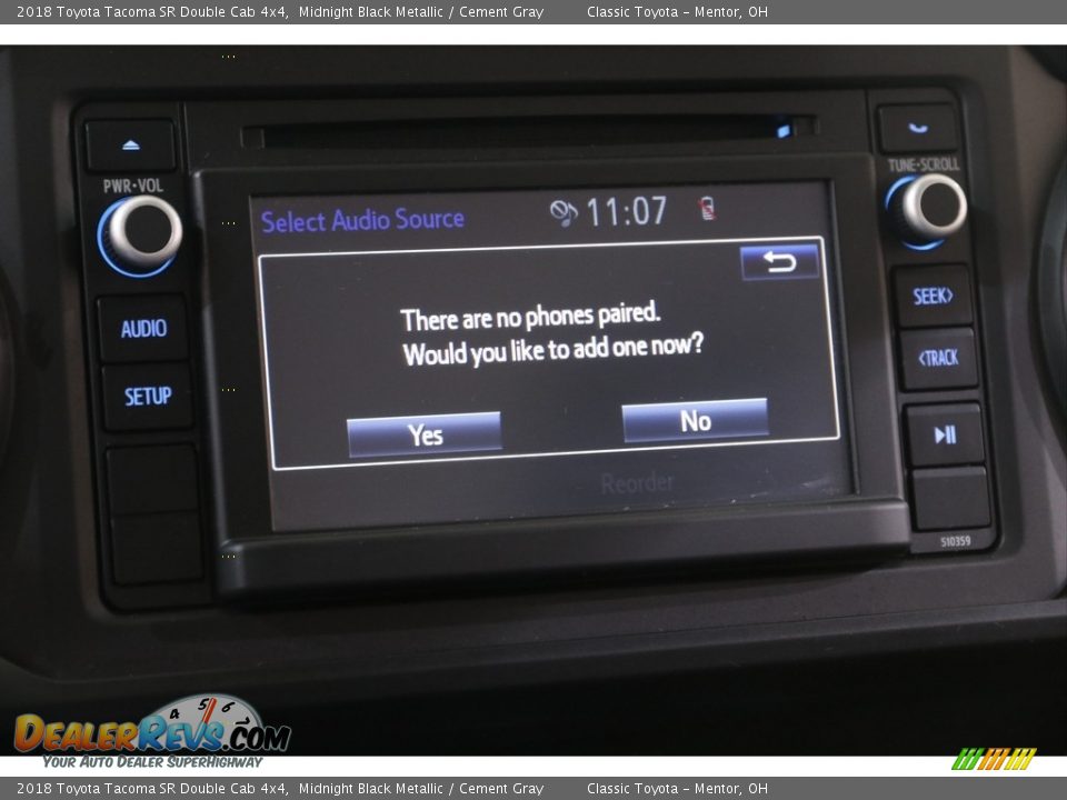2018 Toyota Tacoma SR Double Cab 4x4 Midnight Black Metallic / Cement Gray Photo #12