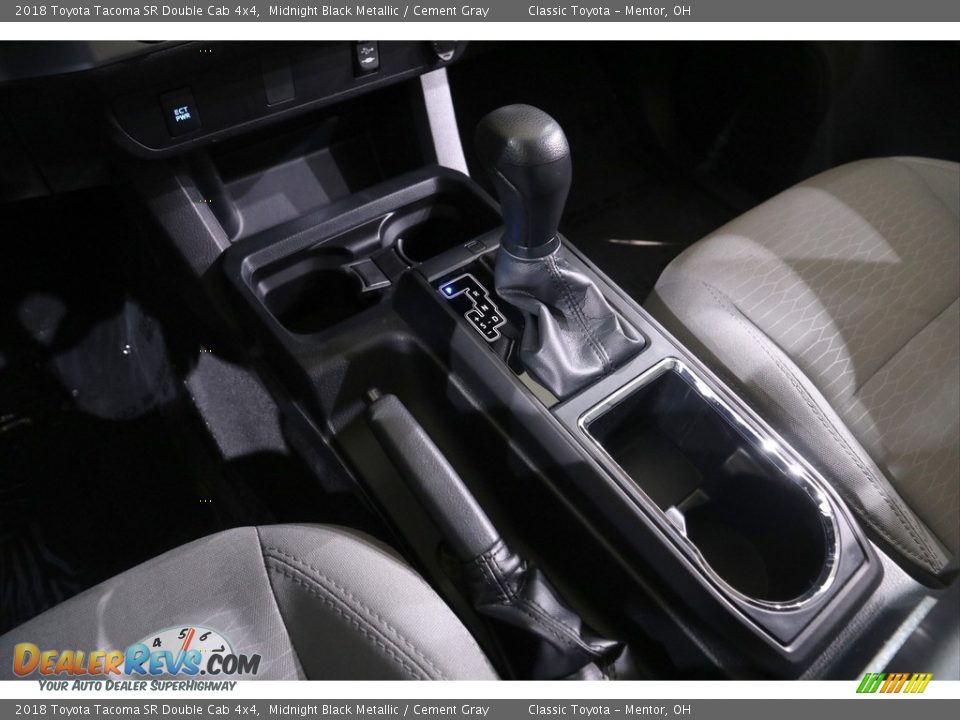 2018 Toyota Tacoma SR Double Cab 4x4 Midnight Black Metallic / Cement Gray Photo #13
