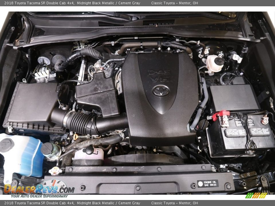 2018 Toyota Tacoma SR Double Cab 4x4 Midnight Black Metallic / Cement Gray Photo #18