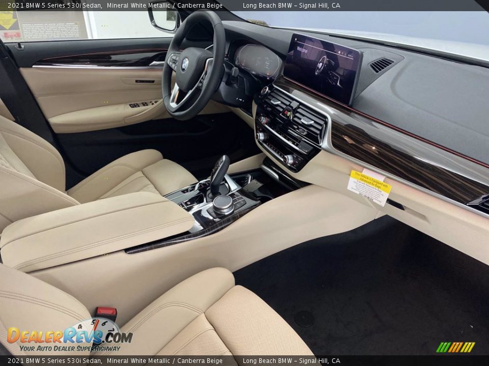 2021 BMW 5 Series 530i Sedan Mineral White Metallic / Canberra Beige Photo #24