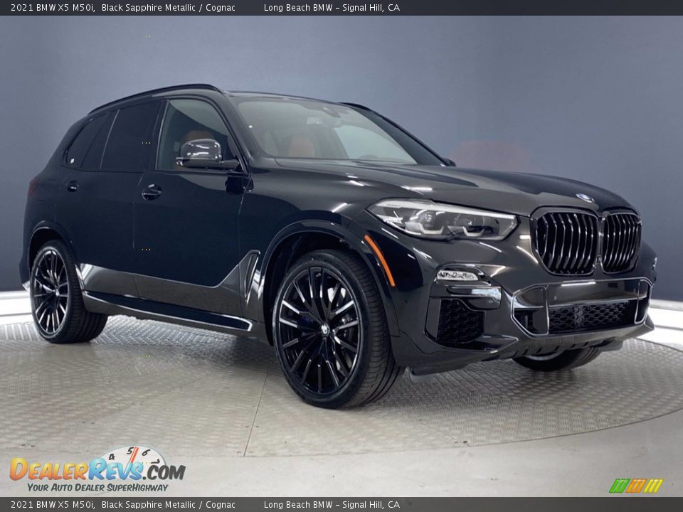 2021 BMW X5 M50i Black Sapphire Metallic / Cognac Photo #1