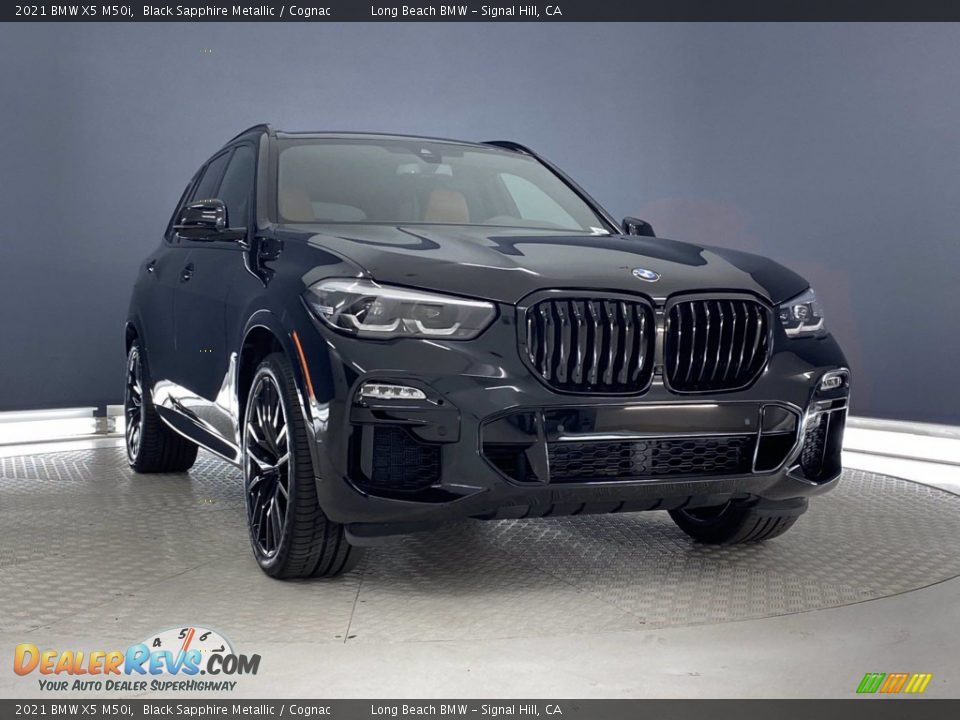 2021 BMW X5 M50i Black Sapphire Metallic / Cognac Photo #2