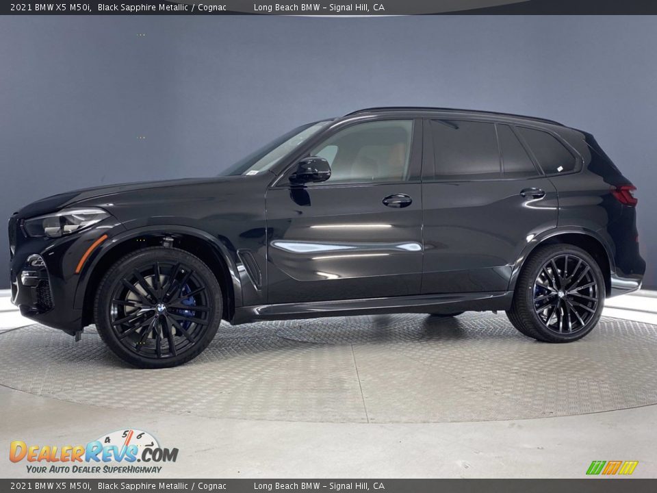 2021 BMW X5 M50i Black Sapphire Metallic / Cognac Photo #6